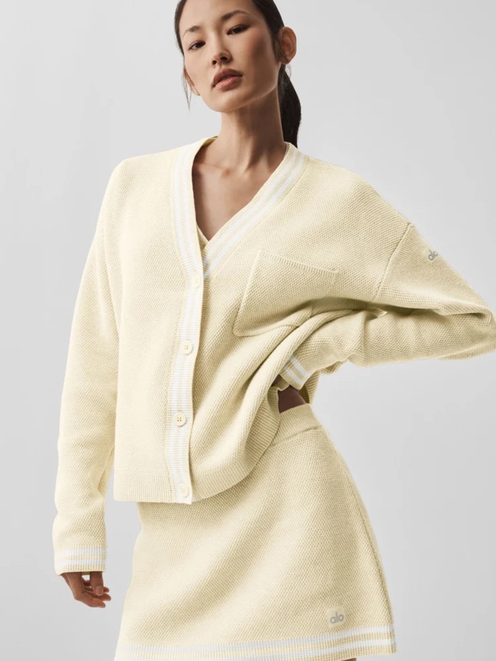ALO NWT Tennis Club Sweater Knit Cardigan - M